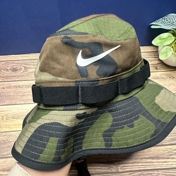 Nike Dri-FIT Apex Camo Print Bucket Hat NWT Size Small Adult Unisex (FB5622-222) - Picture 4 of 10